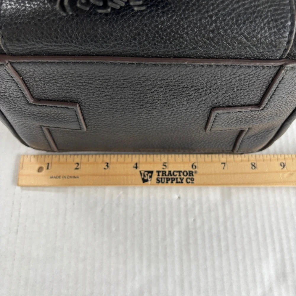 Tory Burch Thea Mini Backpack‎ Black Pebbled Leather Tassel Drawstring Bag